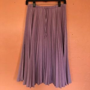 🌺Violet suede pleated midi skirt
